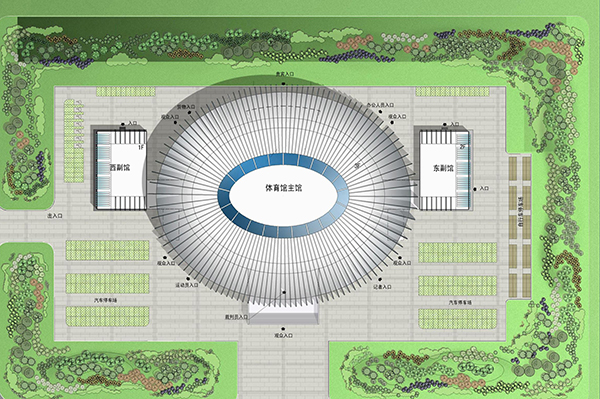 寶坻體育館總平面圖-正能量科技無電照明